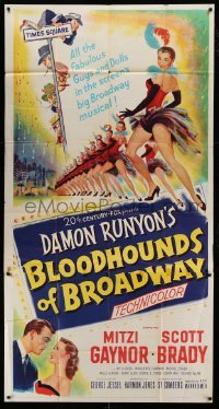 4w435 BLOODHOUNDS OF BROADWAY 3sh '52 Mitzi Gaynor & sexy showgirls, from Damon Runyon story!