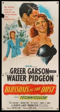 4w436 BLOSSOMS IN THE DUST 3sh R50 art of fighting lady Greer Garson & Walter Pidgeon!