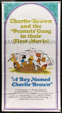 4w447 BOY NAMED CHARLIE BROWN 3sh '70 baseball art of Snoopy & the Peanuts by Charles M. Schulz!