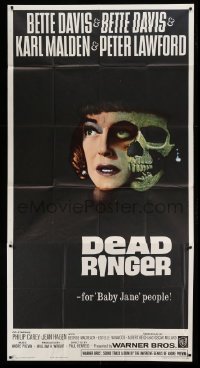 4w521 DEAD RINGER 3sh '64 creepy close up of skull & Bette Davis, who kills her own twin!