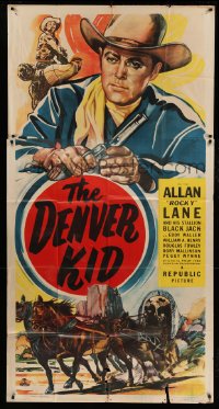 4w529 DENVER KID 3sh '48 cool art of cowboy Allan Rocky Lane & his stallion Black Jack, western!