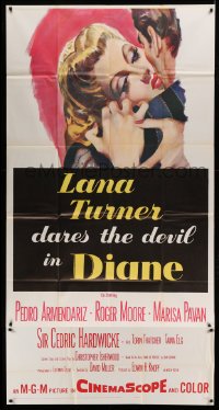 4w537 DIANE 3sh '56 sexy Lana Turner dares the devil, great close up romantic art!