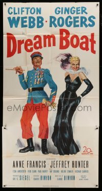 4w545 DREAM BOAT 3sh '52 sexy Ginger Rogers was professor Clifton Webb's co-star in silent movies!