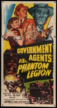 4w602 GOVERNMENT AGENTS VS. PHANTOM LEGION 3sh '51 Republic crime serial, cool montage art!