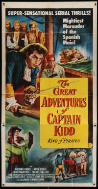 4w603 GREAT ADVENTURES OF CAPTAIN KIDD 3sh '53 pirates, swashbuckling super-sensational serial!