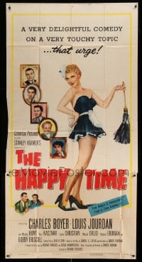 4w612 HAPPY TIME 3sh '52 Charles Boyer, Louis Jourdan, full-length sexy maid Linda Christian