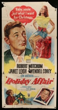 4w626 HOLIDAY AFFAIR 3sh '49 sexy Janet Leigh is just what Robert Mitchum wants for Christmas!
