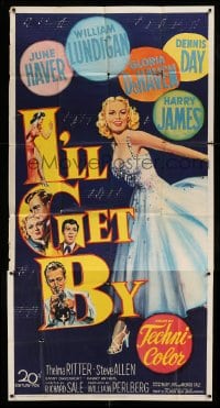 4w641 I'LL GET BY 3sh '50 sexy June Haver, Gloria DeHaven & Harry James playing his trumpet!