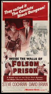 4w644 INSIDE THE WALLS OF FOLSOM PRISON 3sh '51 convict Steve Cochran in maximum security jail!