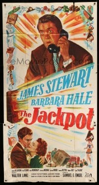 4w649 JACKPOT 3sh '50 James Stewart wins a radio show contest, but can't afford the prize!