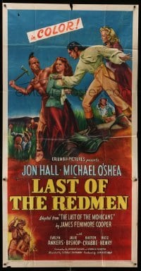 4w672 LAST OF THE REDMEN 3sh '47 Jon Hall, Evelyn Ankers, adapted from The Last of the Mohicans!