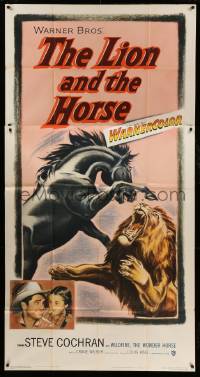 4w688 LION & THE HORSE 3sh '52 the wildest beast-battle that ever roared across canyon country!