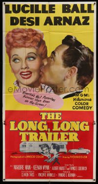 4w693 LONG, LONG TRAILER 3sh '54 newlyweds Lucille Ball & Desi Arnaz go on honeymoon adventure!