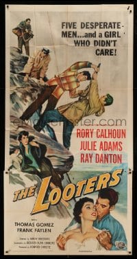 4w694 LOOTERS 3sh '55 Rory Calhoun and Julie Adams trapped on mountain, a girl who didn't care!