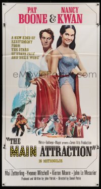 4w703 MAIN ATTRACTION 3sh '62 different full-length image of Pat Boone & sexy Nancy Kwan!
