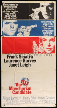 4w711 MANCHURIAN CANDIDATE 3sh '62 Frank Sinatra, Laurence Harvey, Janet Leigh, Frankenheimer