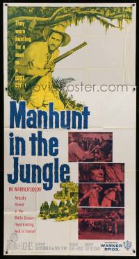 4w712 MANHUNT IN THE JUNGLE 3sh '58 Matto Grosso Amazon, the deadliest jungle in the world!