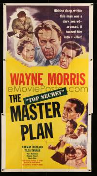 4w716 MASTER PLAN 3sh '56 Wayne Morris & Tilda Thamar, communist spy thriller, Top Secret!