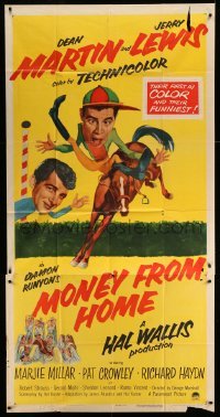 4w729 MONEY FROM HOME 3D 3sh '54 Dean Martin with wacky horse jockey Jerry Lewis, Damon Runyon!