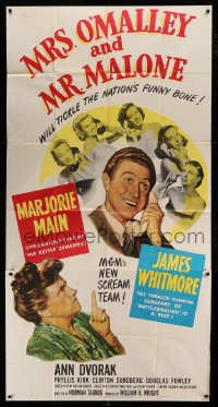 4w733 MRS. O'MALLEY & MR. MALONE 3sh '51 Marjorie Main & Whitmore tickle the nation's funny bone!