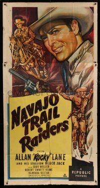 4w742 NAVAJO TRAIL RAIDERS 3sh '49 art of cowboy Allan Rocky Lane & his stallion Black Jack!