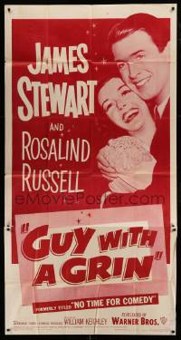 4w756 NO TIME FOR COMEDY 3sh R54 Guy with a Grin, James Stewart, Rosalind Russell!