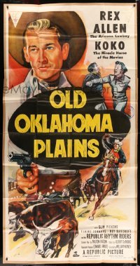 4w762 OLD OKLAHOMA PLAINS 3sh '52 Arizona Cowboy Rex Allen & Koko the Miracle Horse of the Movies!