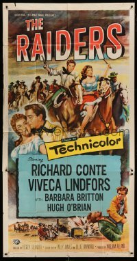 4w813 RAIDERS 3sh '52 Richard Conte & Viveca Lindfors in the last furious days of gold mine wars!