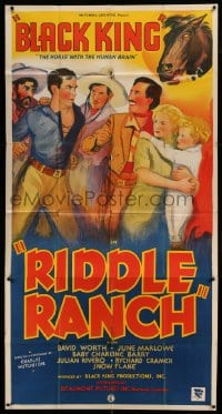 4w823 RIDDLE RANCH 3sh '35 starring Black King, the horse with the human brain, great art, rare!