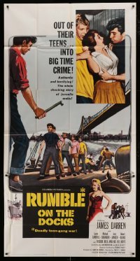4w834 RUMBLE ON THE DOCKS 3sh '56 James Darren & Robert Blake are rebels with plenty of cause!