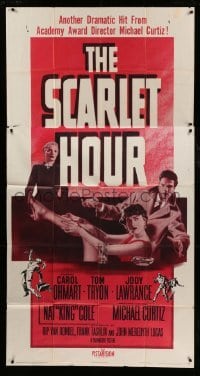 4w842 SCARLET HOUR 3sh '56 Michael Curtiz directed, sexy Carol Ohmart showing her leg, Tom Tryon!