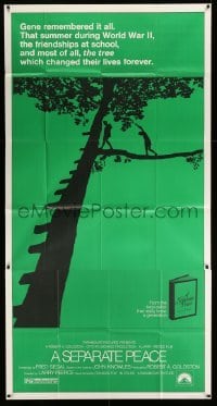 4w843 SEPARATE PEACE 3sh '72 John Knowles classic, cool silhouette image of children in tree!