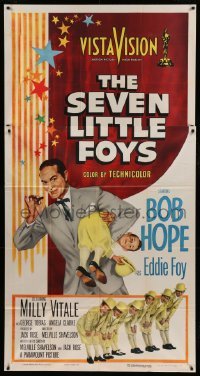 4w847 SEVEN LITTLE FOYS 3sh '55 Bob Hope performing on stage with his seven kids in wacky outfits!