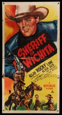 4w849 SHERIFF OF WICHITA 3sh '49 cool artwork of Sheriff Allan Rocky Lane w/stallion Black Jack!