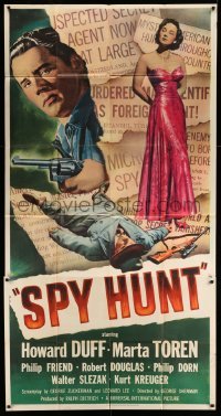 4w879 SPY HUNT 3sh '50 zoo owner Howard Duff gets mixed up with sexy spy Marta Toren!