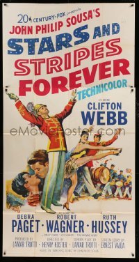 4w882 STARS & STRIPES FOREVER 3sh '53 Clifton Webb as band leader & composer John Philip Sousa!