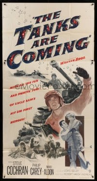 4w906 TANKS ARE COMING 3sh '51 Sam Fuller, Steve Cochran, Uncle Sam's iron-nerved yanks in tanks!
