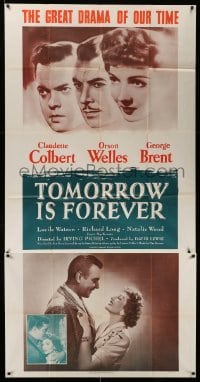 4w930 TOMORROW IS FOREVER 3sh R53 headshots of Orson Welles, Claudette Colbert & George Brent!