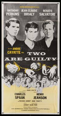 4w941 TWO ARE GUILTY int'l 3sh '64 Le Glaive et la balance, Anthony Perkins, Jean-Claude Brialy