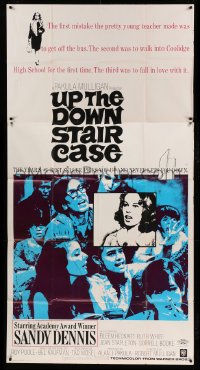 4w954 UP THE DOWN STAIRCASE 3sh '67 inner-city teacher Sandy Dennis, from Bel Kaufman novel!