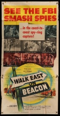 4w963 WALK EAST ON BEACON 3sh '52 J. Edgar Hoover, FBI nabs spies in the crime of the century!