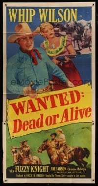 4w968 WANTED DEAD OR ALIVE 3sh '51 Whip Wilson with gun defending Christine McIntyre!