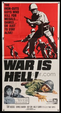 4w969 WAR IS HELL 3sh '63 Tony Russell, art of wounded soldier in the Korean War!