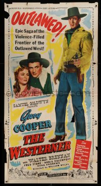 4w971 WESTERNER 3sh R46 Gary Cooper, Walter Brennan, they fought for a frontier empire!