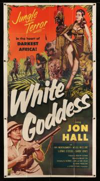 4w979 WHITE GODDESS 3sh '53 Jon Hall & she-devil, jungle terror in the heart of darkest Africa!