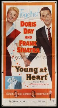 4w994 YOUNG AT HEART 3sh '54 Doris Day & Frank Sinatra + Gig Young, Ethel Barrymore & Malone!