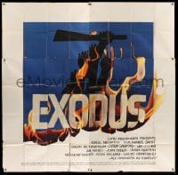 4w007 EXODUS 6sh '61 Otto Preminger, great artwork of arms reaching for rifle by Saul Bass!