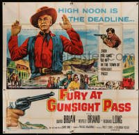 4w082 FURY AT GUNSIGHT PASS 6sh '56 high noon is the deadline, then guns go off in the town!