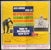 4w092 HOW TO MURDER YOUR WIFE 6sh '65 Jack Lemmon, sexy Virna Lisi, the most sadistic comedy!