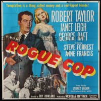 4w100 ROGUE COP 6sh '54 Robert Taylor, George Raft, sexy Janet Leigh is a thing called temptation!